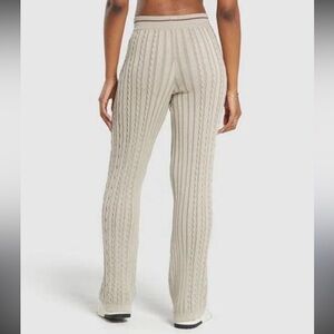 Gymshark Ribbed Knit Pants in Beige Size XL